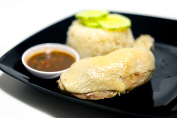 Steam chicken with rice