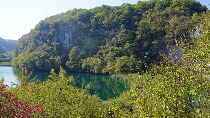 amazing landscape at the plitvice lakes in croatia