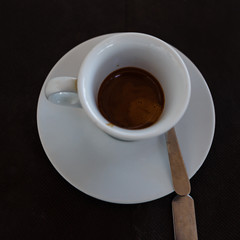 Small cup of morning espresso