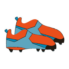 cleats football soccer shoes icon image vector illustration design