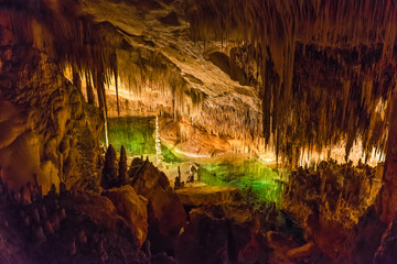 Famous cave "Cuevas del Drach" (Dragon cave), on Mallorca Island, Spain