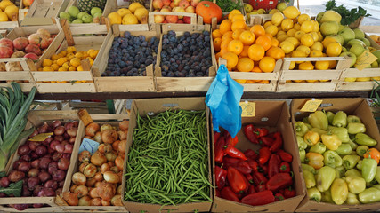 market with local food in split