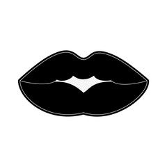 lips of a woman with purple lipstick icon image vector illustration design