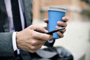 young businessman using a smartphone