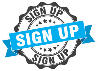 sign up stamp. sign. seal