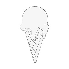 ice cream cone with scoop icon image vector illustration design
