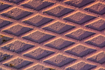 Texture of red fluted metal plate