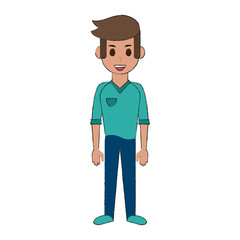 man happy cartoon full body icon image vector illustration design