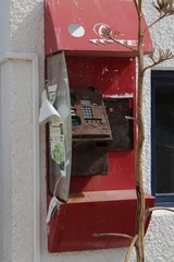 Old telephone booth in a small village