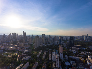 Fototapeta na wymiar Areial top view of bangkok city residential area.