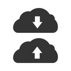 Cloud download. One of a set of linear web icons