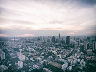 Fototapeta premium Areial top view of bangkok city residential area.