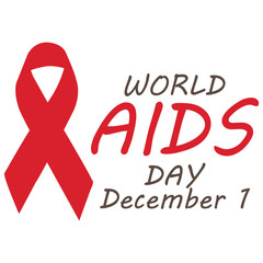 World aids day symbol, 1 december. Vector
