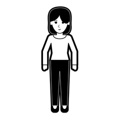 business woman cartoon full body icon image vector illustration design