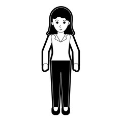 business woman cartoon full body icon image vector illustration design