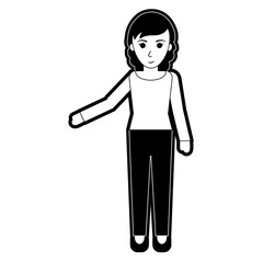 business woman cartoon full body icon image vector illustration design
