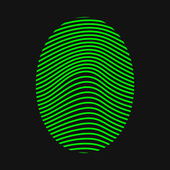 Green fingerprint. Thumbprint. Vector illustration