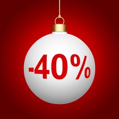 Boule de Noël blanche en solde. 40% (fr)
