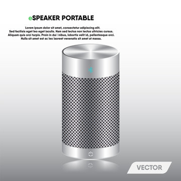 Speaker portable and stereo sound, Vector, Illustration.