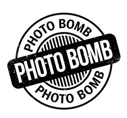 Photo Bomb rubber stamp. Grunge design with dust scratches. Effects can be easily removed for a clean, crisp look. Color is easily changed.