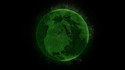 Digital Earth, Connection Network Rotation of planet world map background