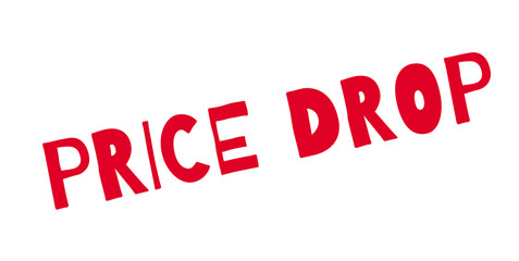 Price Drop rubber stamp. Grunge design with dust scratches. Effects can be easily removed for a clean, crisp look. Color is easily changed.