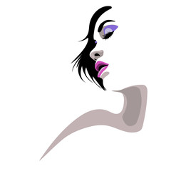 abstract  illustration of silhouette girls logo