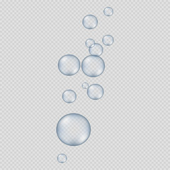 Big and Small Round Bubbles on Transparent