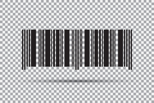 Barcode icon isolated on transparent background. Vector illustration