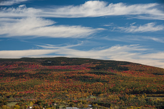 Landscape of the mountains of Bennington city during the fall foliage - Vermont / USA