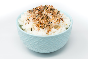 white rice with sesame isolated on background