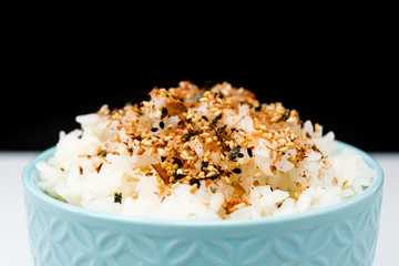 white rice with sesame isolated on background