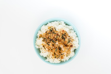white rice with sesame isolated on background