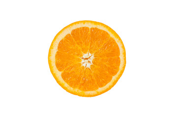 Orange fruit.Cross section orange isolated white background.