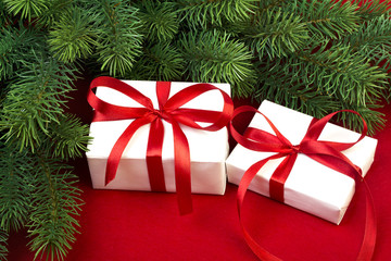 White gift boxes