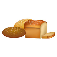 Delicious Fresh Bread Loafs with Sprinkles Set
