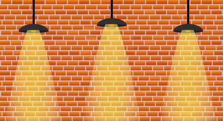 Ceiling lamp on red wall brick © volodymyrv
