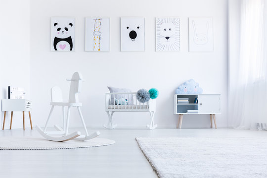 White baby's bedroom interior