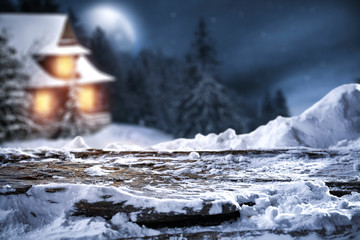 winter time and snow background 