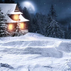 winter time and snow background 