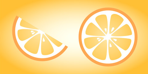 Juicy slice of orange. Vector.