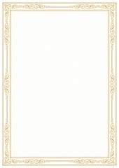 Ornate framework for page decoration, diploma, card, label. A3 page proportions.
