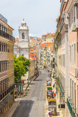 Buildings and street in Lisboa downtown