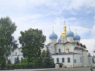 Fototapeta na wymiar The Annunciation Cathedral of the Kazan Kremlin