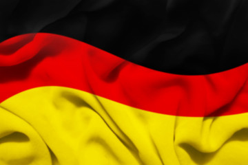 waving flag of the germany, flag in the wind flowing, 3D illustration.