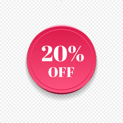 Sale Tag Isolated on Light Background. Concave Sale badge. Vector Icon.
