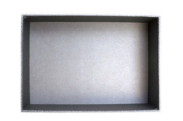 Black and silver color gift box on white background
