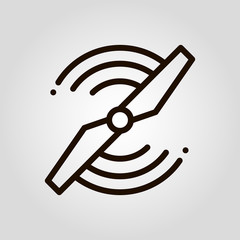  Flying drone isolated flat vector icon