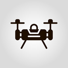  Flying drone isolated flat vector icon
