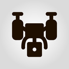  Flying drone isolated flat vector icon